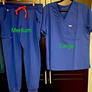 Womens Figs scrubs -Winning blue